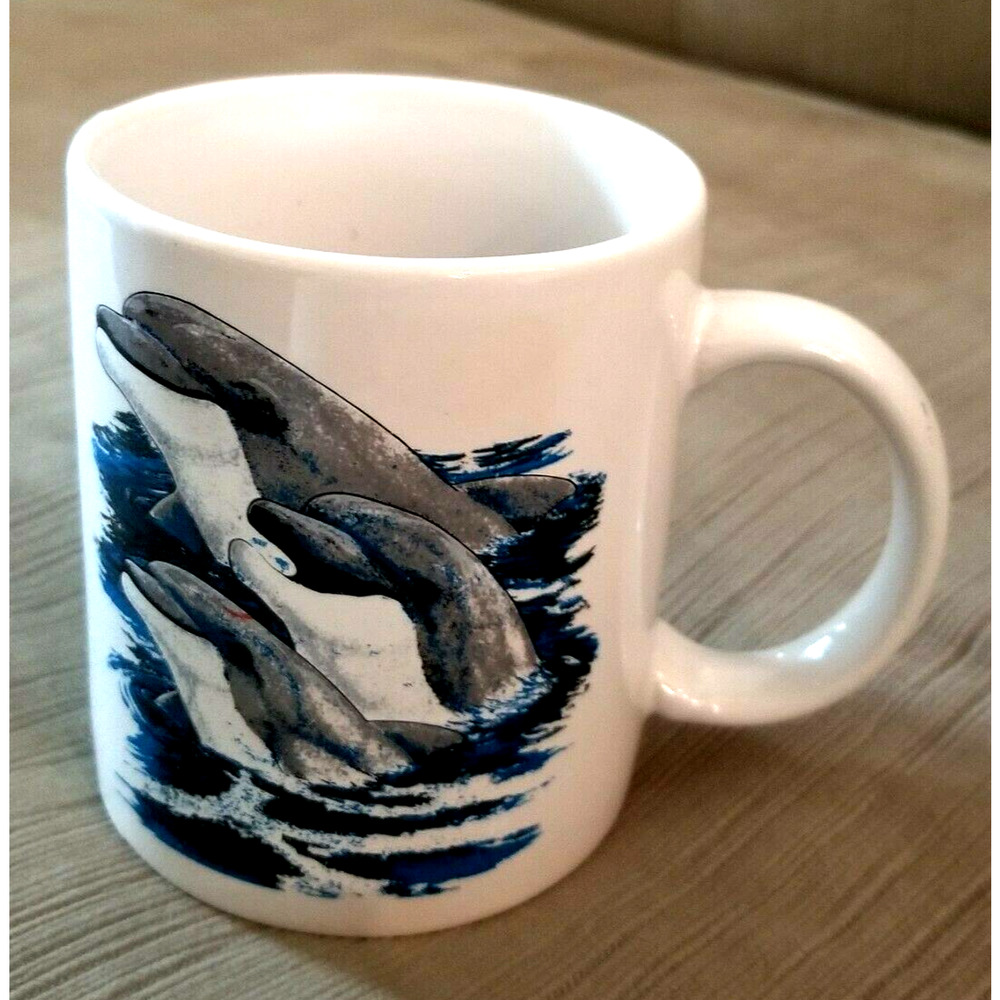 Vintage TAMPA Dolphin Mug White Ceramic 12 Oz SanSegal